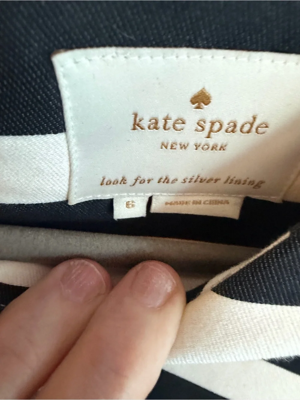 kate spade Black and White Striped Short Sleeve Shift Dress